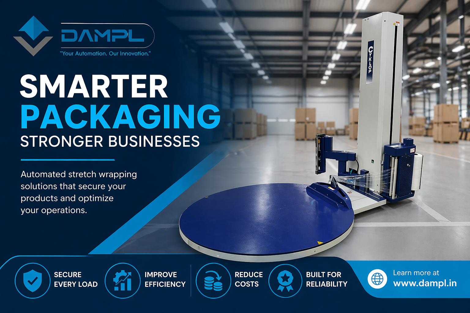 Industrial Wrapping MachineWritten to improve Click-Through Rate (CTR) by mentioning efficiency, cost-effectiveness, and specific product categories.