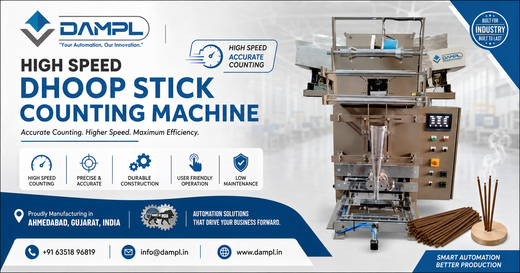 High Speed Dhoop Stick Counting Machine