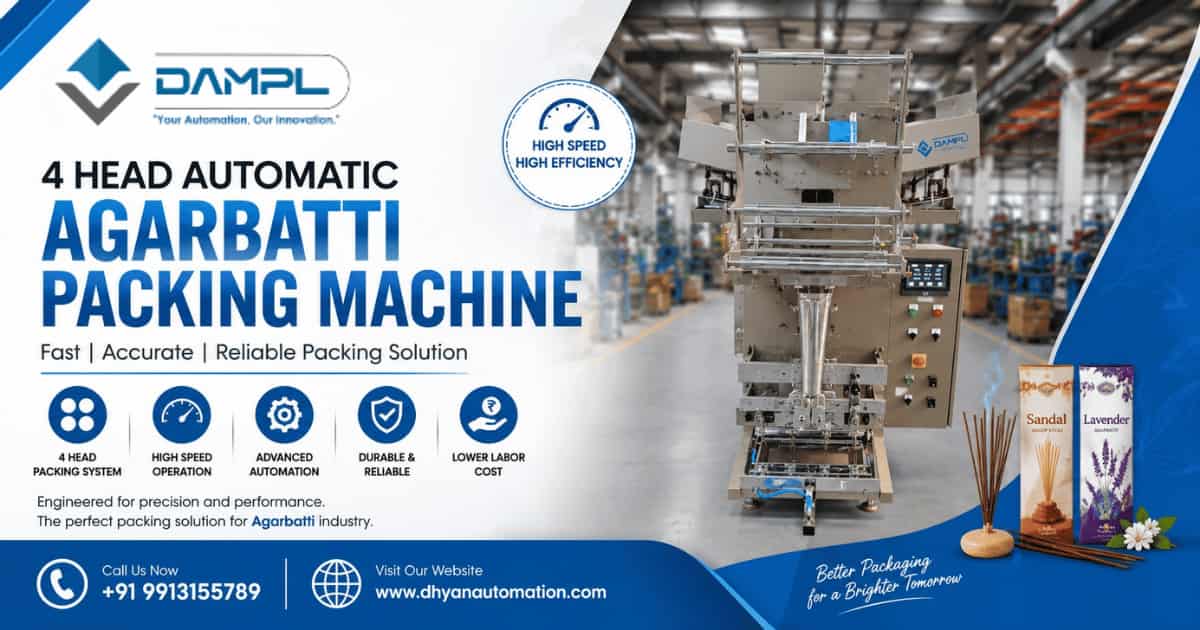 4 Head Automatic Agarbatti Packing Machine